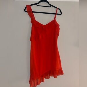 Forever 21 Asymmetrical Red Dress Size Large